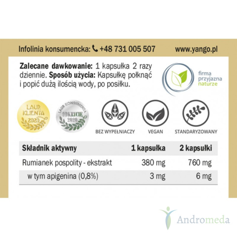 Apigenina - 90 kapsułek Yango