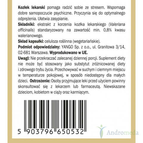 Kozłek lekarski - Waleriana - 90 kapsułek Yango