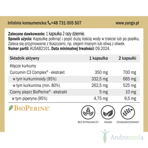 Kurkumina 95™ - 120 kapsułek Kurkumina 95™ - 120 kapsułek