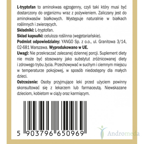 L-tryptofan 90 kapsułek Yango