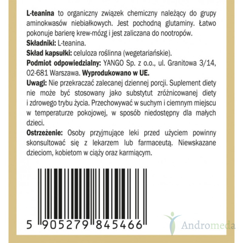 L-teanina 90 kapsułek Yango