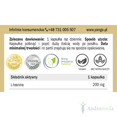 L-teanina 90 kapsułek Yango