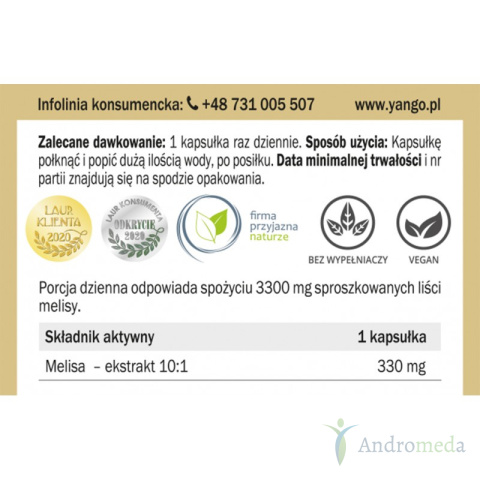 Melisa - ekstrakt - 90 kapsułek yango