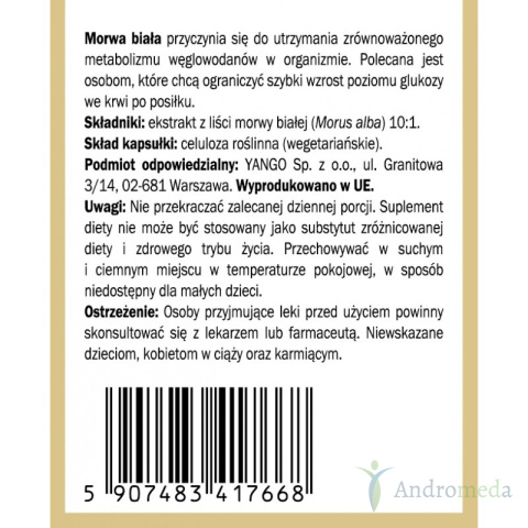 Morwa biała - ekstrakt - 60 kapsułek Yango