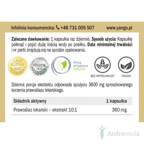 Prawoślaz lekarski - 90 kapsułek Yango