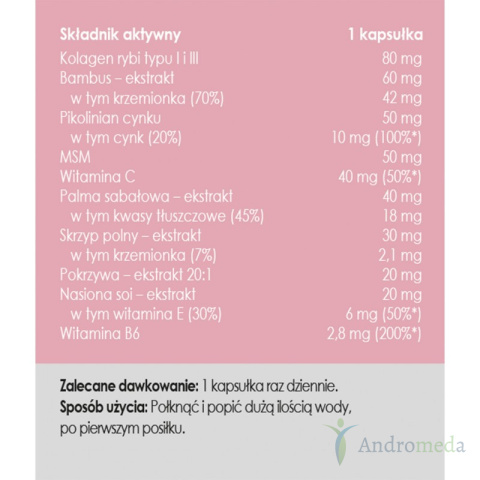 Włosy skóra paznokcie - 50 kapsułek - Panaseus