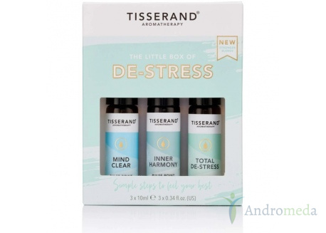 The Little Box of De-Stress - Zestaw olejków eterycznych roll-on na odprężenie (3 x 10 ml) Tisserand
