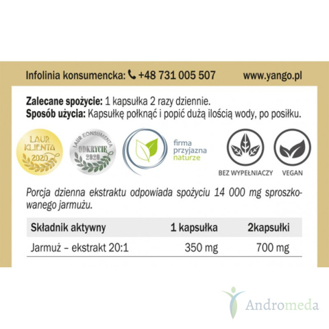 Jarmuż - ekstrakt 20:1 - 90 kapsułek Yango