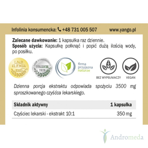 Czyściec lekarski - ekstrakt 10:1 - 90 kapsułek Yango