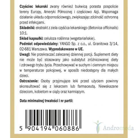Czyściec lekarski - ekstrakt 10:1 - 90 kapsułek Yango