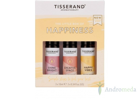The Little Box of Happiness - Zestaw olejków eterycznych roll-on na lepsze samopoczucie (3 x 10 ml) Tisserand
