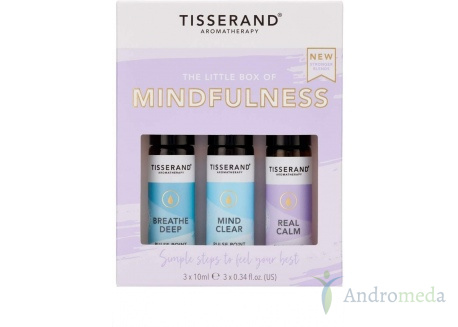 The Little Box of Mindfullness - Zestaw olejków eterycznych roll-on na wyciszenie (3 x 10 ml) Tisserand