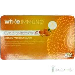 Whole Immuno Cynk i witamina C 15 pastylek Whole